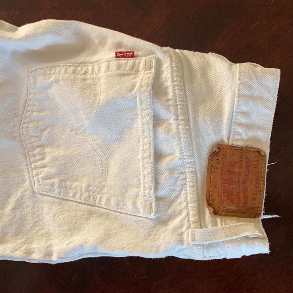 501 white Levis jeans